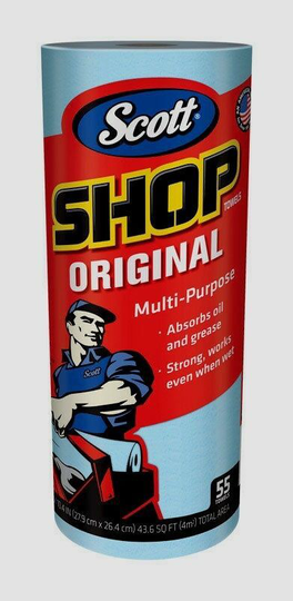 Scott SHOP TOWELS 11" x 10.4" Cleaning Sheets Heavy Duty 55ct SINGLE Roll 75130