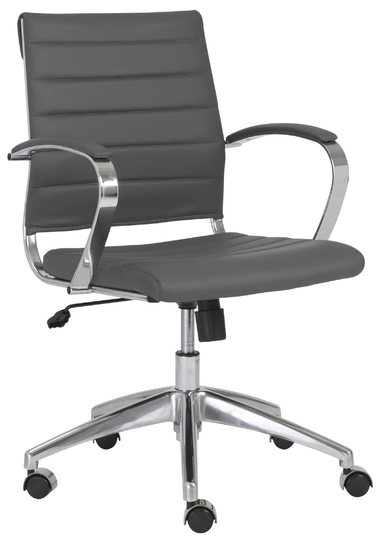 Euro Style Gray Axel Low Back Office Chair