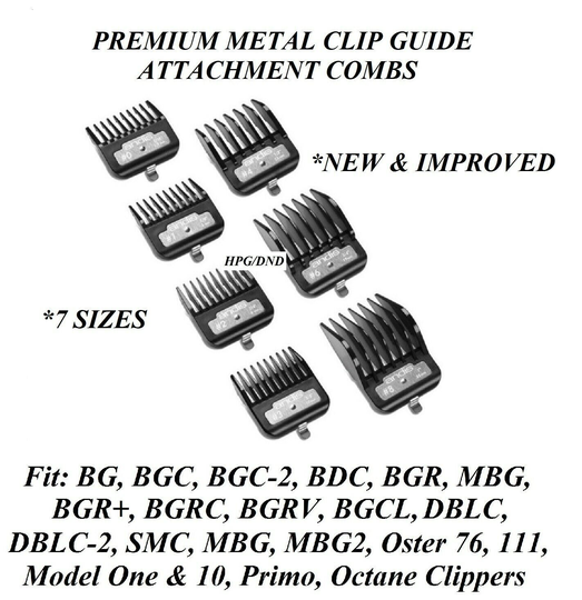 ANDIS Barber HairStylist PREMIUM METAL CLIP GUIDE COMB Fit Supra ZR,BGS Clippers
