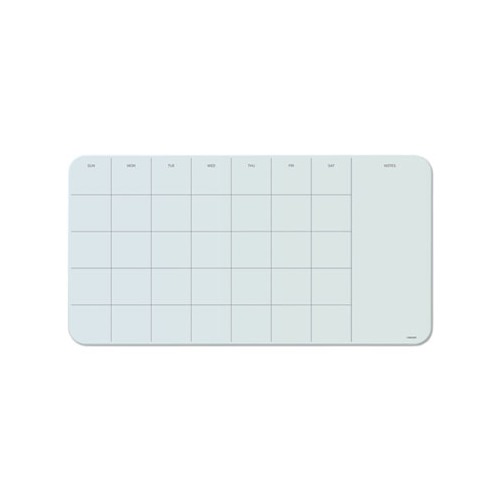 Cubicle Glass Dry Erase Undated Four Week Calendar Board