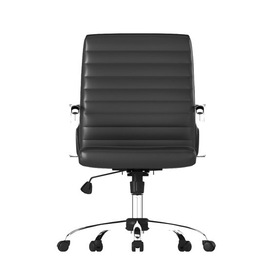 Boss Black and Chrome Retro With Arms Office Chair