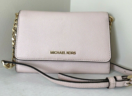 Neuf Michael Kors Jet Set Voyage M Téléphone Bandoulière Poudre Rose Chair / Sac