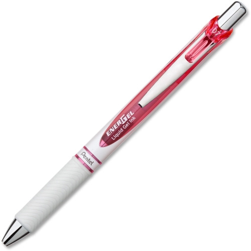 Pentel EnerGel Pink BCA Ribbon Pearl Retractable Liquid Gel Pen