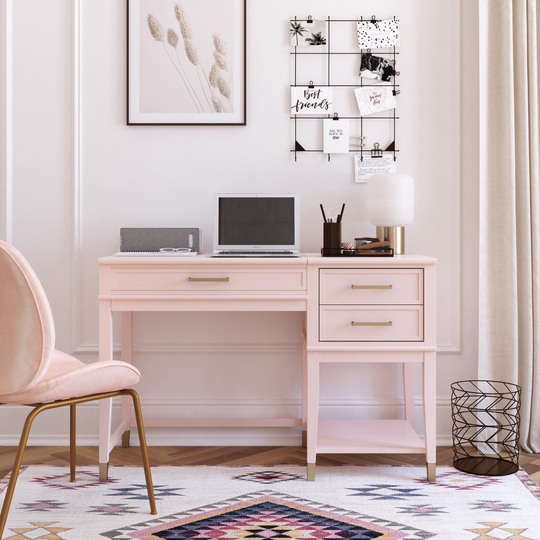 Westerleigh Pink Lift-Top Computer Desk