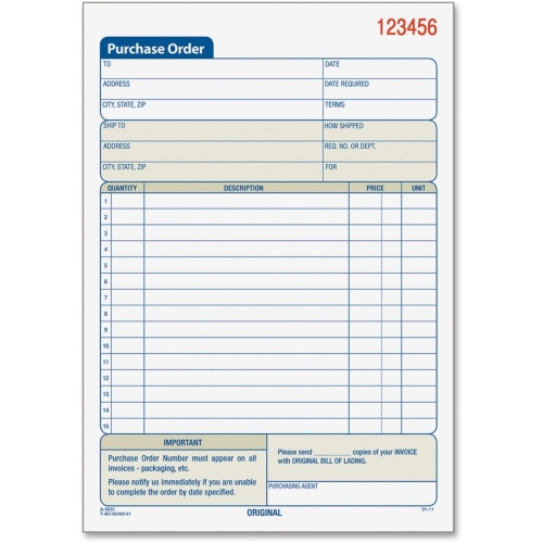 TOPS Carbonless 2-Part Purchase Order Books