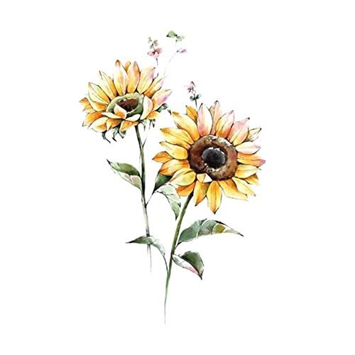 4 Sheets Sunflower Temporary Tattoos Stickers Waterproof Arm Fake Tattoos Decal