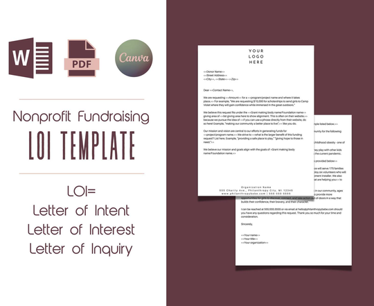 Letter of Interest (LOI) Template | Letter of Intent | Letter of Inquiry | Nonpr