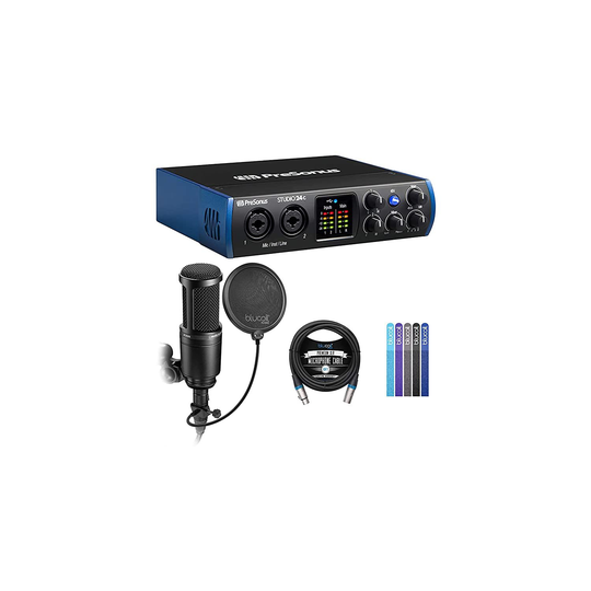 PreSonus Studio 24c USB Audio Interface for Windows and Mac Bundle with Audio Te