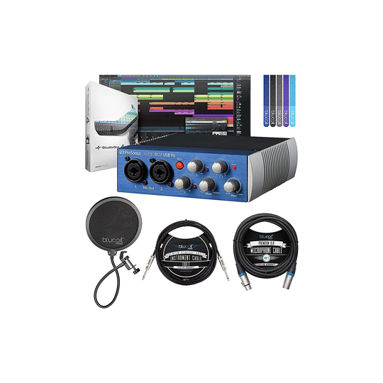 PreSonus AudioBox USB 96 2x2 USB Audio Interface for Windows & Mac Bundle with S