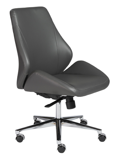 Euro Style Bergen Gray Low Back Office Chair w/o Armrests