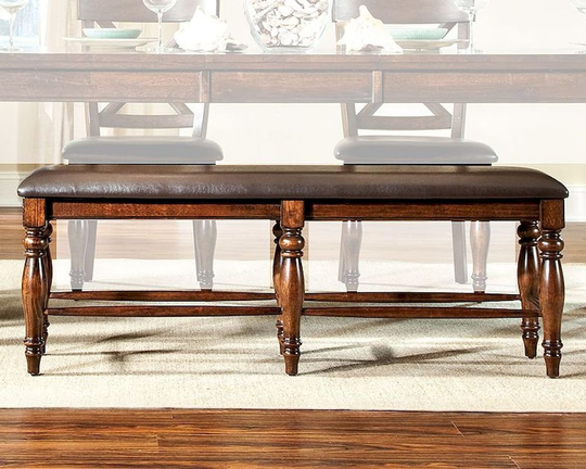 Mango and Brown Traditional Dining Bench - Kingston
