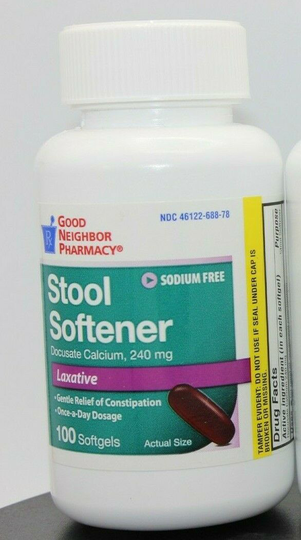 3 Pack! Good Neighbor Pharmacy Stool Softener Laxative, 100 Softgels, Exp 11/23