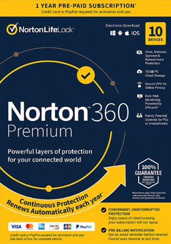 Norton - 360 Premium (10-Device) (1-Year Subscription with Auto Renewal) - Android, Mac OS, Windows, Apple iOS
