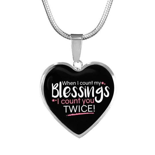 Quand I Comte Mon Bénédictions Pendentif Coeur Collier