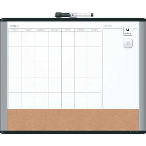 U Brands Magnetic MOD Dry Erase Board, 20 x 16 Inches, 3N1