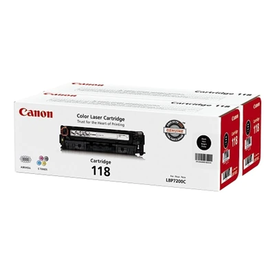Canon 118 - 2-pack - black - original - toner cartridge - for Color imageCLASS MF726, MF729, MF8380, MF8580; ImageCLASS LBP7200, LBP7660, MF8350