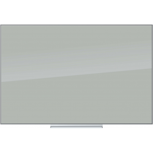 U Brands Floating Glass Dry Erase Board, 36 x 24 Inches, Grey Surface, Frameless
