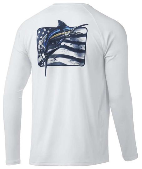 Huk KC Americana Sushi Pursuit Long Sleeve Shirt - White - 2X-Large