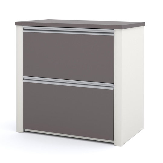 Bestar Connexion Officepro 93000 30" Lateral File Cabinet, Slate/Sandstone
