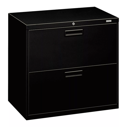 HON 30" 500 Series 2-Drawer Letter/Legal Lateral File Cabinet, Black