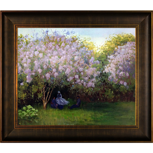 Hand-painted Oil Reproduction of Claude Monet's Resting Under the Lilacs.