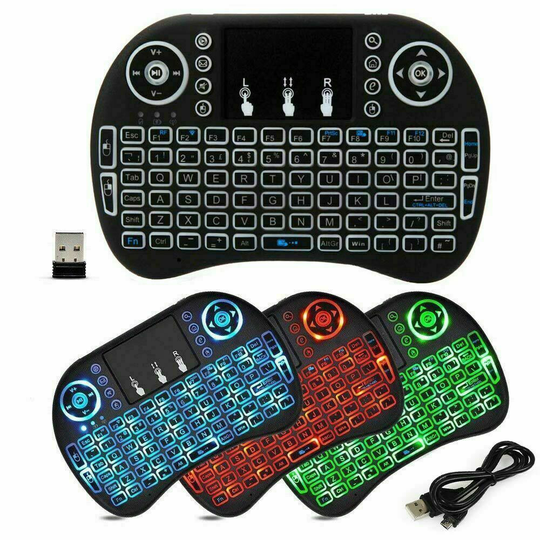LED Mini Wireless Keyboard 2.4G Backlit TouchPaD Android Smart TV Box PC Laptop