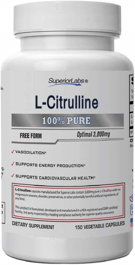 Superior Labs - Pure L-Citrulline - Free Form - Optimal 3,000mg Dosage