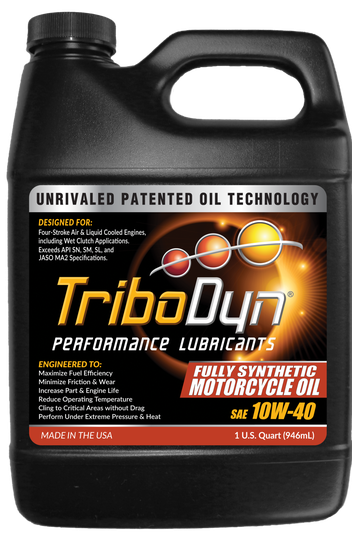 TriboDyn SAE 10W-40 Synthetic Ceramic Motorcycle Motor Oil - JASO MA2 API SN, SL