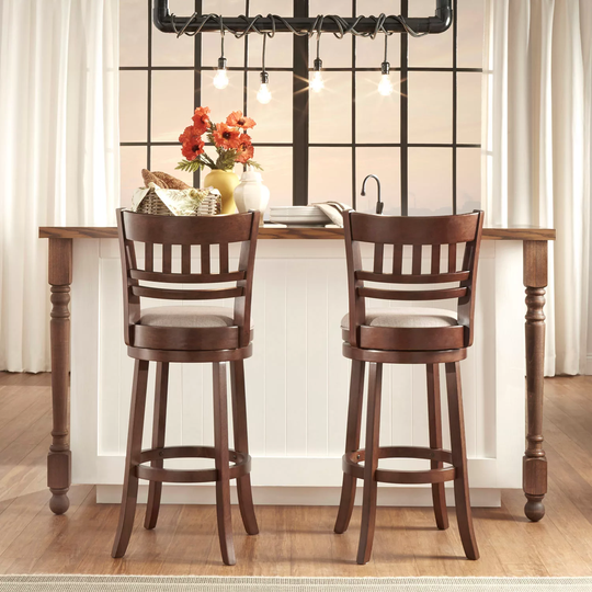 Marion Swivel Stool Window Back Grey
