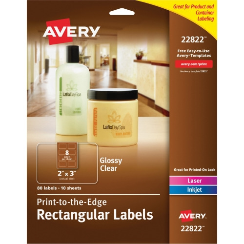 Avery® Glossy Clear Labels -Sure Feed Technology