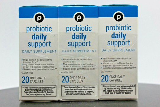 3 Pack! Publix Probiotic Daily Support Supplement, 20 Capsules, Expires 12/2023