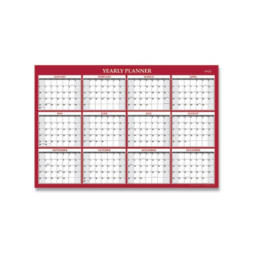 Classic Red Laminated Erasable Wall Calendar