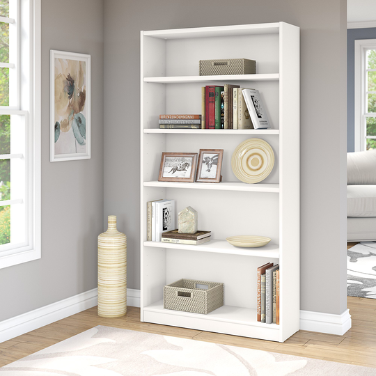White 5-Shelf Bookcase - Universal