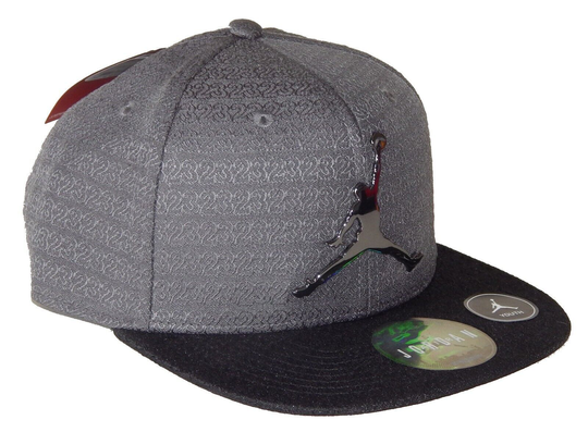 NIKE AIR JUMPMAN 23 Boys/Youth Gray Baseball Flatbill Cap Snapback Hat Ages 8-20