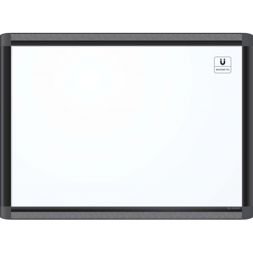 U Brands PINIT Magnetic Dry Erase Board, 24 x 18 Inches, Black Aluminum Frame