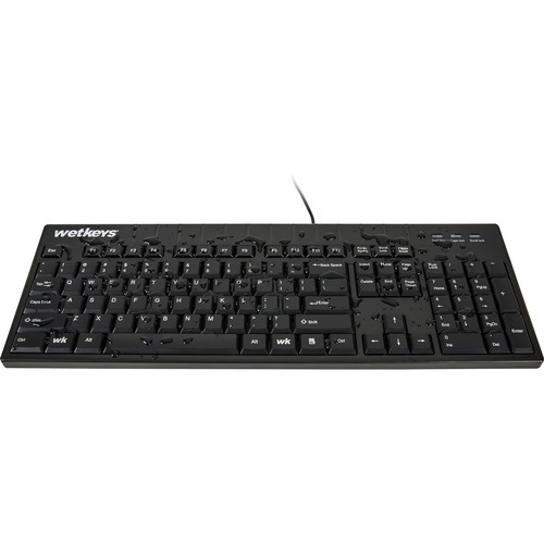 Wetkeys Waterproof Professional-grade Full-size Keyboard w/Number-pad USB Black