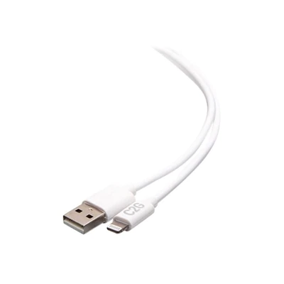 C2G 6ft Lightning to USB A - Power, Sync and Charging Cable - MFi - White - Lightning cable - Lightning male to USB male - 6 ft - white