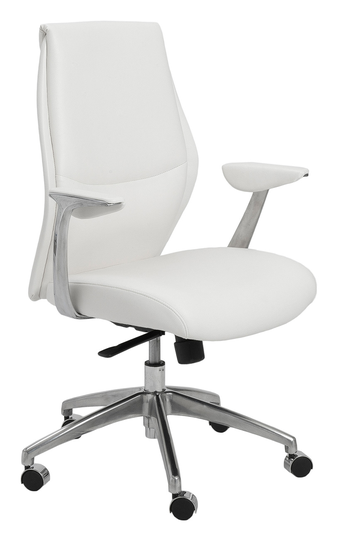 Euro Style Crosby White Low Back Office Chair