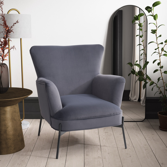 Elwood Wingback Accent Chair in Gray