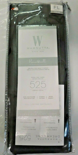 Wamsutta 525 Thread Count Wrinkle Resistant Oversized Flat Sheet Full Charcoal
