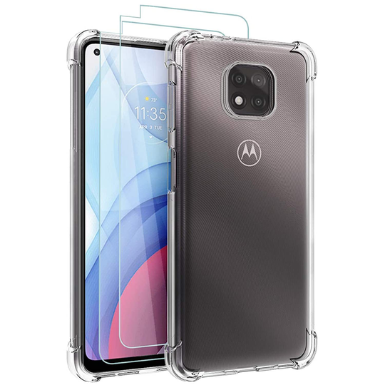 For Moto G Power 2021 Case With 2Pcs Screen Protector Clear Transparent Rei