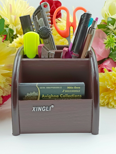 Handmade Wooden Pen Stand Pencil Holder Visiting card holder For Office Uses