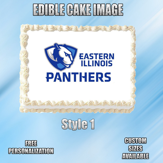 Eastern Illinois Edible Image Topper Cupcake Frosting 1/4 Sheet 8.5 x 11"