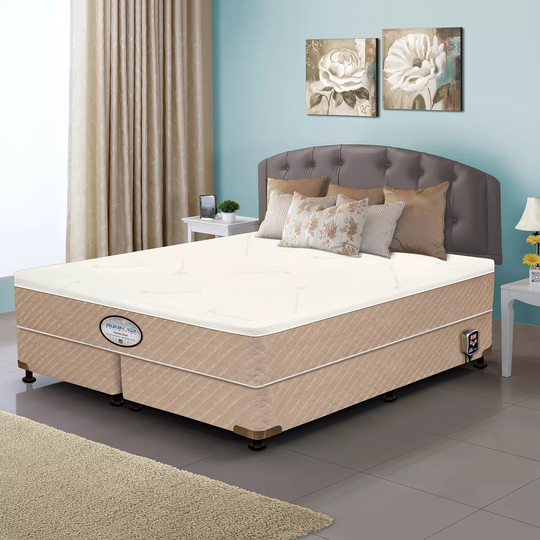 Dual deep fluid suspension evenly supports your body like an astronaut in gravity neutral sleep.