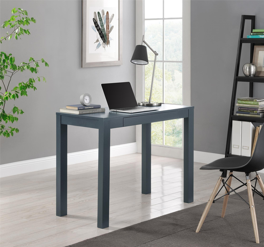 Parsons Contemporary Gray Computer Desk with Drawer