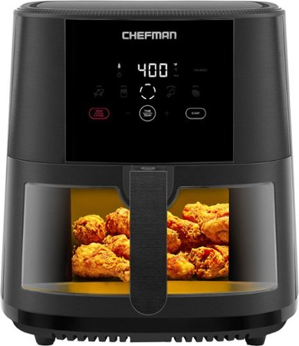 Chefman - TurboFry Touch 8 Qt Window Basket Air Fryer - Black