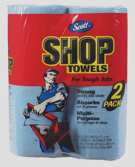 2pk Scott's SHOP TOWELS 11"x10.4" 55 Sheets/Roll Heavy Duty Cloths Garage 75146