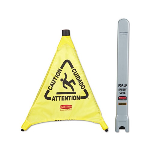 Multilingual Caution Pop-Up Safety Cone