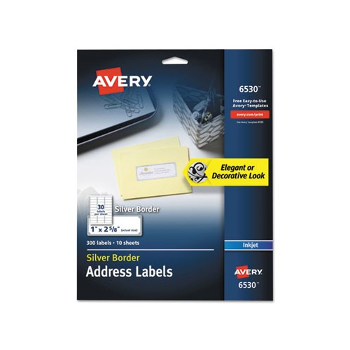 White Easy Peel Address Labels w/ Border