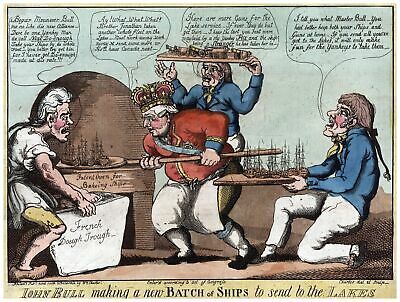 9104.John bull making a new batch of ships to send.POSTER.decor Home Office art